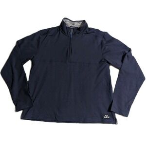 Anchor2Anchor Men's XL Navy Blue 1/4 Zip Pullover Cotton Blend Stretch Shirt